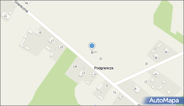 Aleksandria Druga, Graniczna, 34, mapa Aleksandria Druga