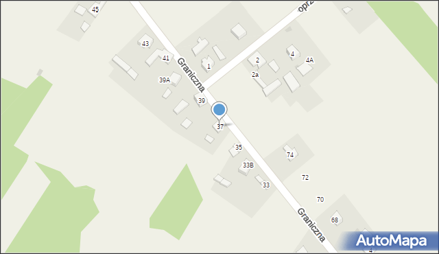 Aleksandria Druga, Graniczna, 37, mapa Aleksandria Druga