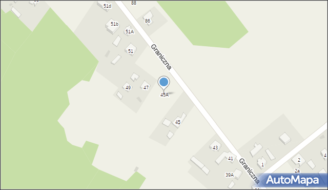 Aleksandria Druga, Graniczna, 45A, mapa Aleksandria Druga