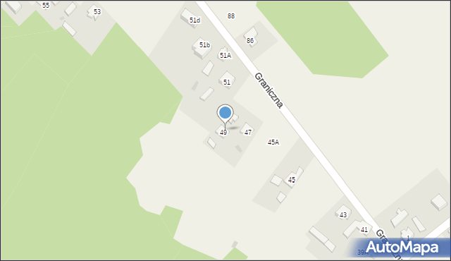 Aleksandria Druga, Graniczna, 49a, mapa Aleksandria Druga