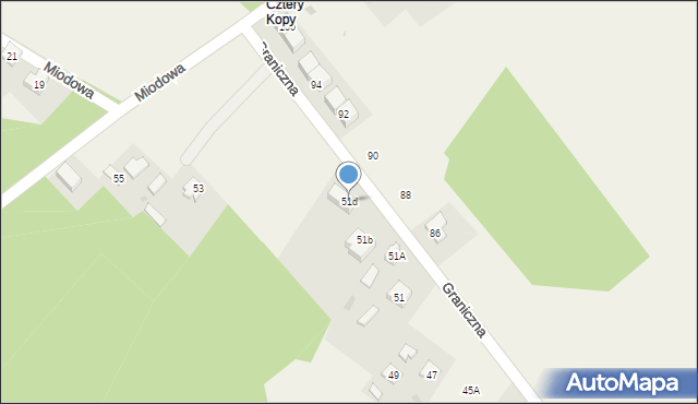 Aleksandria Druga, Graniczna, 51d, mapa Aleksandria Druga