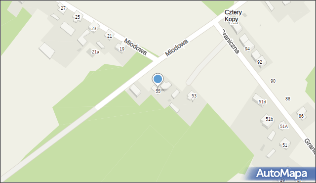 Aleksandria Druga, Graniczna, 55, mapa Aleksandria Druga