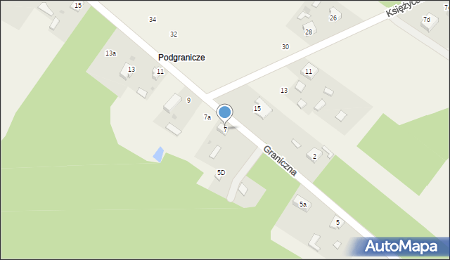 Aleksandria Druga, Graniczna, 7, mapa Aleksandria Druga