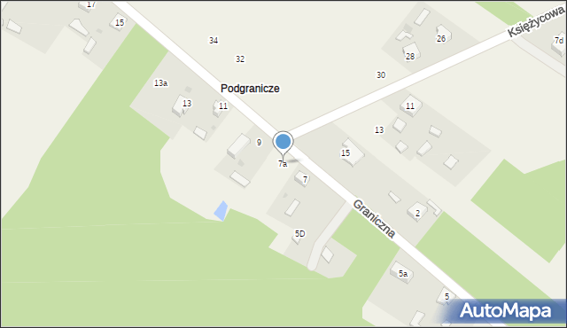Aleksandria Druga, Graniczna, 7a, mapa Aleksandria Druga