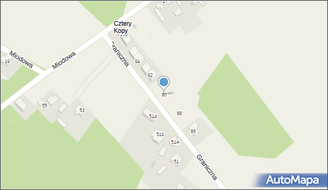 Aleksandria Druga, Graniczna, 90, mapa Aleksandria Druga