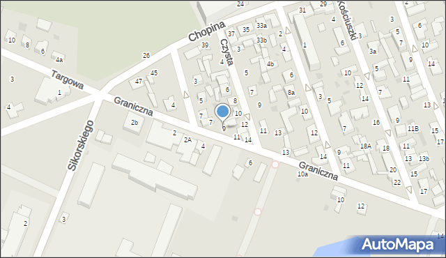 Aleksandrów Kujawski, Graniczna, 9, mapa Aleksandrów Kujawski