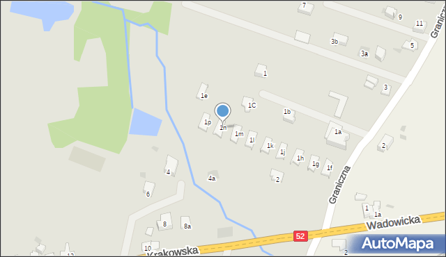 Andrychów, Graniczna, 1n, mapa Andrychów