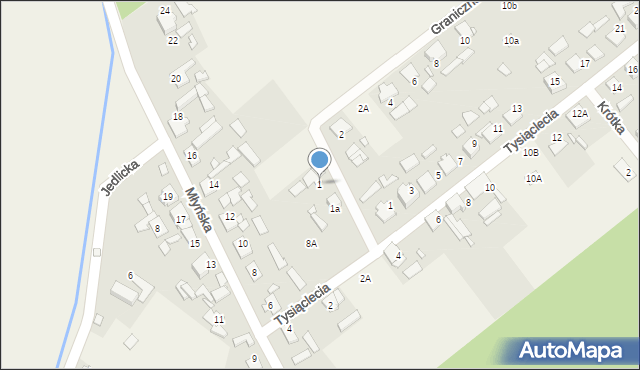 Antoniów, Graniczna, 1, mapa Antoniów