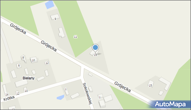 Badowo-Mściska, Grójecka, 13, mapa Badowo-Mściska