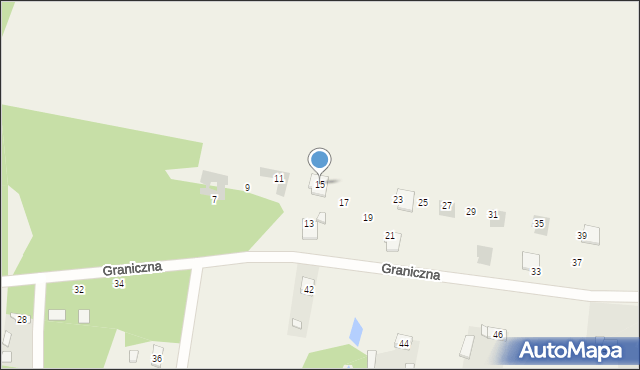 Bądzyń, Graniczna, 15, mapa Bądzyń