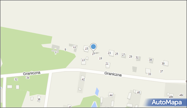 Bądzyń, Graniczna, 17, mapa Bądzyń