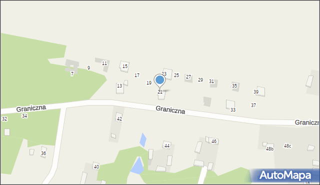 Bądzyń, Graniczna, 21, mapa Bądzyń