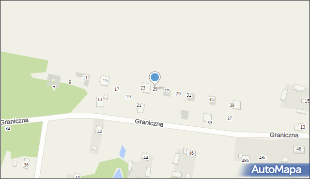 Bądzyń, Graniczna, 25, mapa Bądzyń
