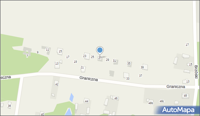 Bądzyń, Graniczna, 27, mapa Bądzyń