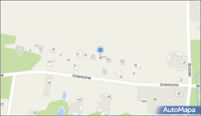 Bądzyń, Graniczna, 29, mapa Bądzyń