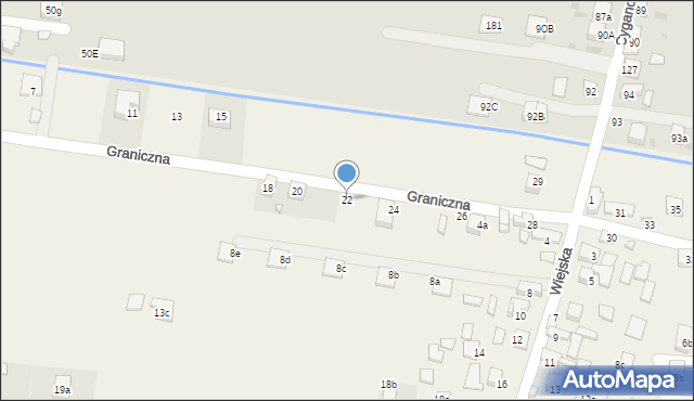 Barcice Dolne, Graniczna, 22, mapa Barcice Dolne