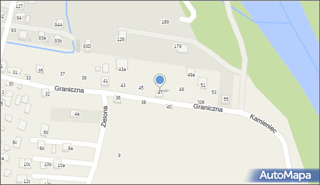 Barcice Dolne, Graniczna, 47, mapa Barcice Dolne