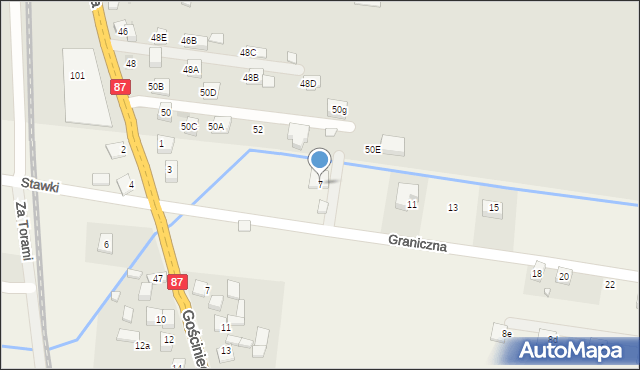 Barcice Dolne, Graniczna, 7, mapa Barcice Dolne