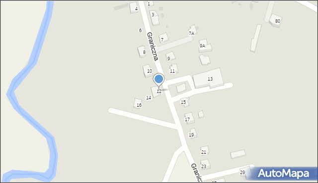 Barczewo, Graniczna, 12, mapa Barczewo