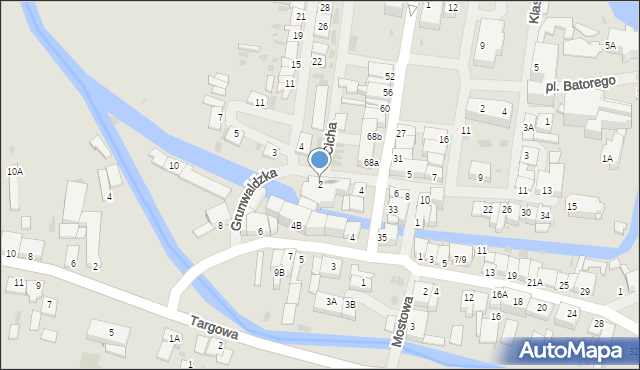 Barczewo, Grunwaldzka, 2, mapa Barczewo