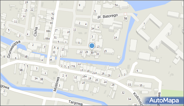 Barczewo, Grunwaldzka, 30, mapa Barczewo