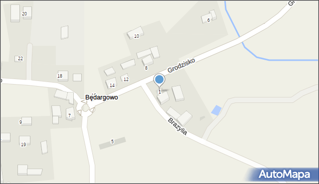 Będargowo, Grodzisko, 1, mapa Będargowo