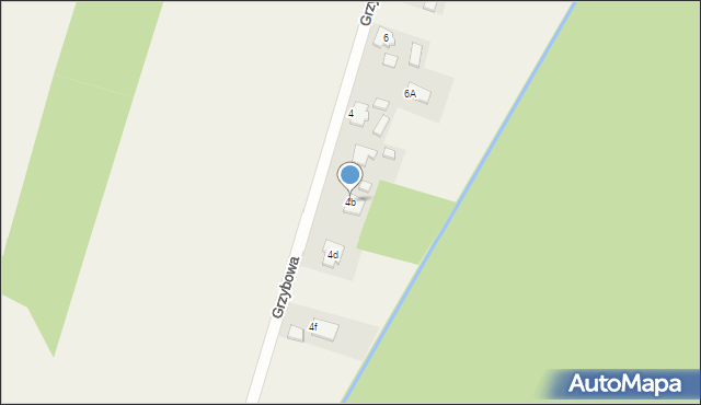 Będzelin, Grzybowa, 4b, mapa Będzelin