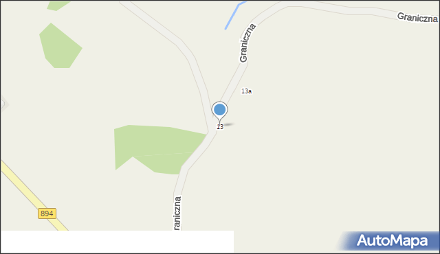 Berezka, Graniczna, 13, mapa Berezka
