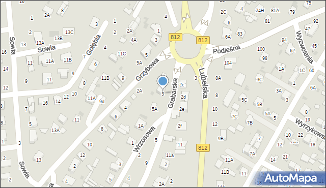 Biała Podlaska, Grabarska, 3, mapa Białej Podlaskiej