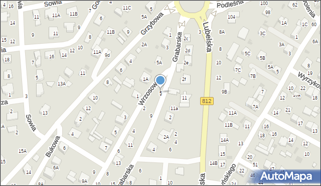 Biała Podlaska, Grabarska, 5, mapa Białej Podlaskiej