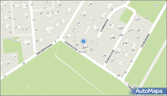 Biała Podlaska, Graniczna, 153, mapa Białej Podlaskiej