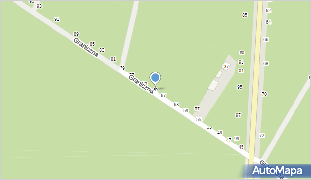 Biała Podlaska, Graniczna, 69, mapa Białej Podlaskiej