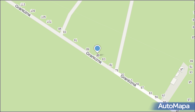 Biała Podlaska, Graniczna, 85, mapa Białej Podlaskiej