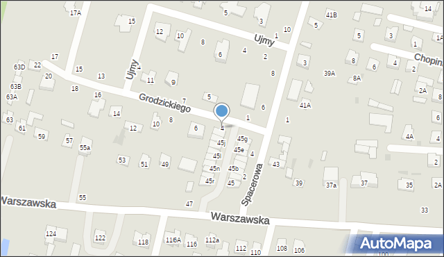 Biała Podlaska, Grodzickiego Stefana, 4, mapa Białej Podlaskiej