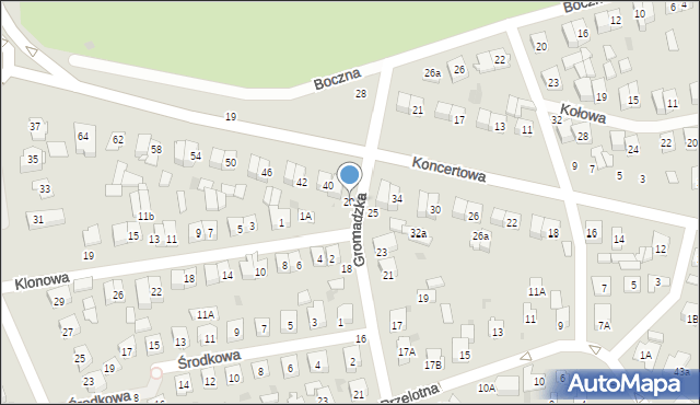 Biała Podlaska, Gromadzka, 20, mapa Białej Podlaskiej