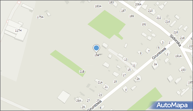 Biała Podlaska, Gruntowa, 13a, mapa Białej Podlaskiej