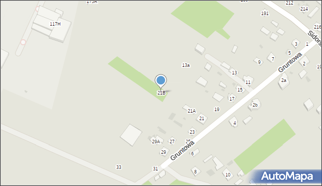 Biała Podlaska, Gruntowa, 21B, mapa Białej Podlaskiej