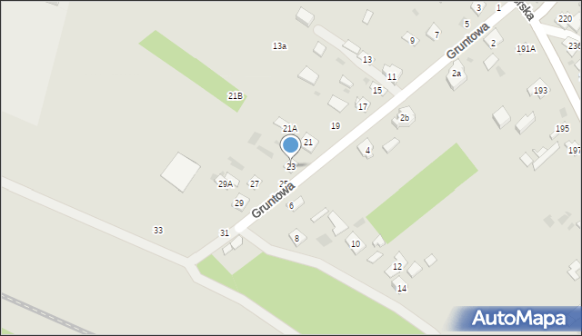 Biała Podlaska, Gruntowa, 23, mapa Białej Podlaskiej