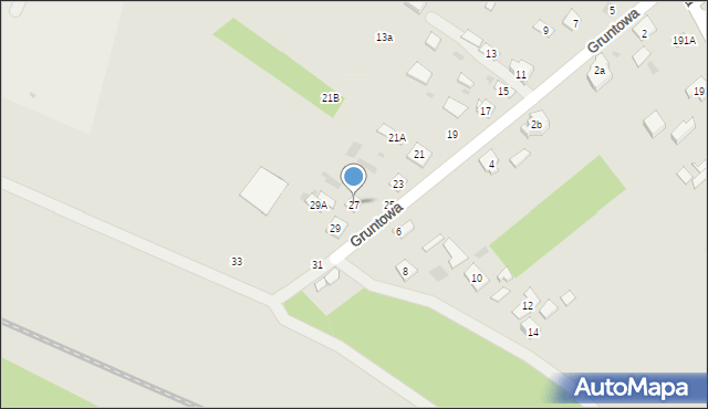 Biała Podlaska, Gruntowa, 27, mapa Białej Podlaskiej