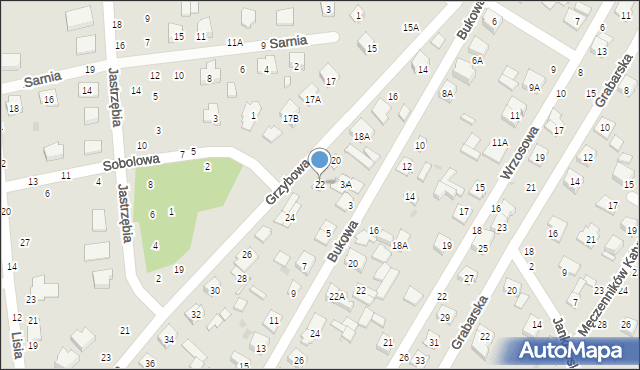 Biała Podlaska, Grzybowa, 22, mapa Białej Podlaskiej