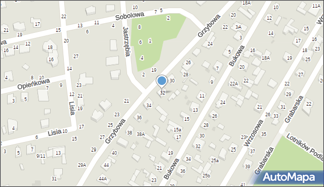 Biała Podlaska, Grzybowa, 32, mapa Białej Podlaskiej
