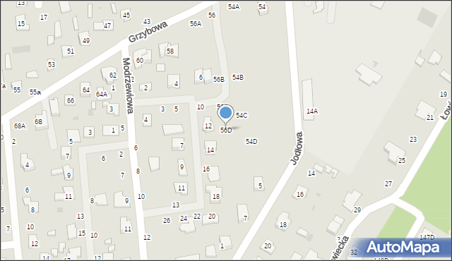 Biała Podlaska, Grzybowa, 56D, mapa Białej Podlaskiej