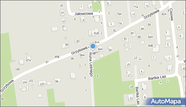 Biała Podlaska, Grzybowa, 94B, mapa Białej Podlaskiej