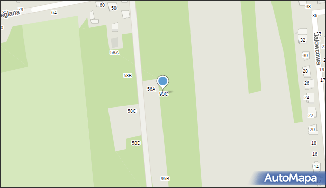 Biała Podlaska, Grzybowa, 95C, mapa Białej Podlaskiej