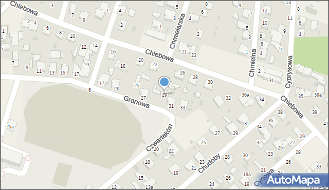 Białe Błota, Gronowa, 29, mapa Białe Błota