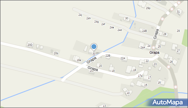 Białka Tatrzańska, Grapa, 21, mapa Białka Tatrzańska