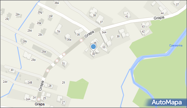 Białka Tatrzańska, Grapa, 32, mapa Białka Tatrzańska