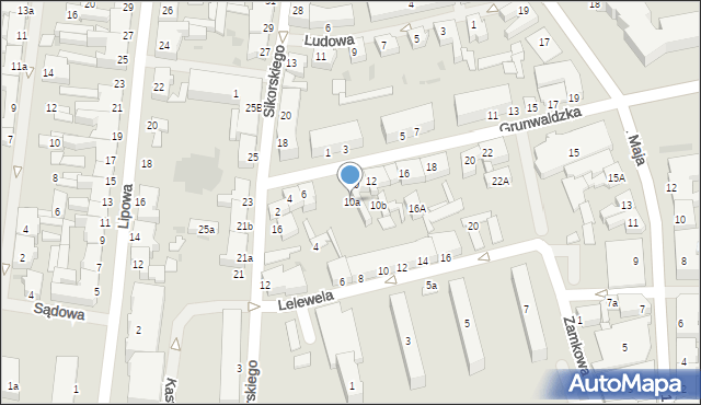 Białogard, Grunwaldzka, 10a, mapa Białogard