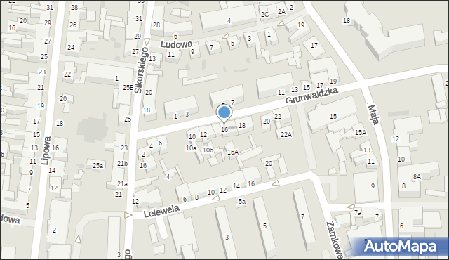 Białogard, Grunwaldzka, 16, mapa Białogard