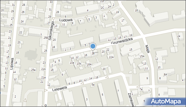 Białogard, Grunwaldzka, 18, mapa Białogard